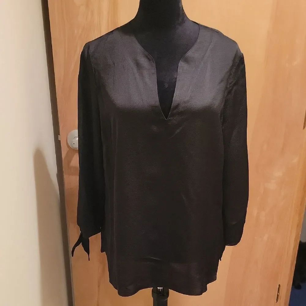Michael Kors Black V-Neck Blouse